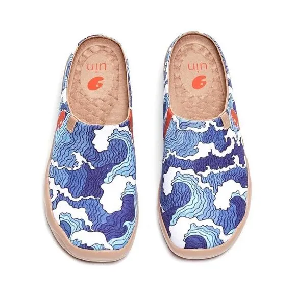 UIN Men's Slipper Comfort Mules Walking Casual Slip Ons Shoes (Wave Slipper)