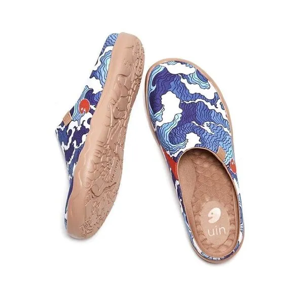 UIN Men's Slipper Comfort Mules Walking Casual Slip Ons Shoes (Wave Slipper)