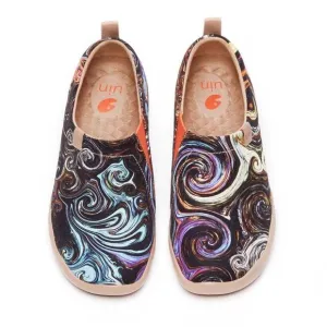 UIN Men's Sneaker Painted Canvas Slip-On Travel Shoes (Starry Night)No Box