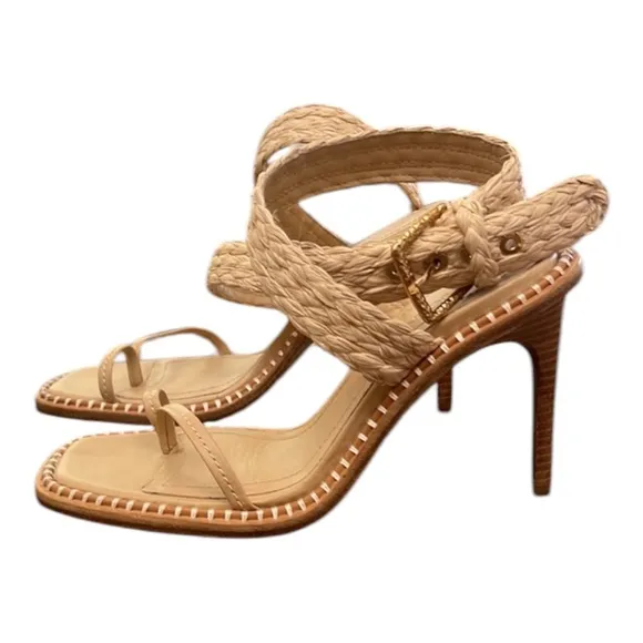 Ulla Johnson Lydia Raffia High Heeled Sandals in Natural – Sz 8.5