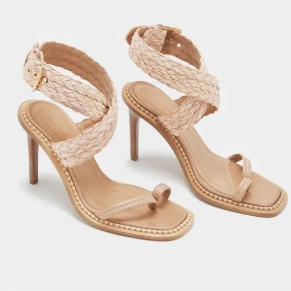 Ulla Johnson Lydia Raffia High Heeled Sandals in Natural – Sz 8.5