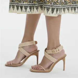 Ulla Johnson Lydia Raffia High Heeled Sandals in Natural – Sz 8.5