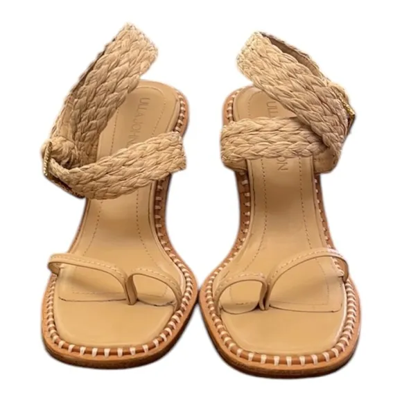 Ulla Johnson Lydia Raffia High Heeled Sandals in Natural – Sz 8.5