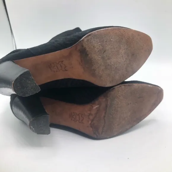 Ulla Johnson Women’s black Aggie embroidered suede boots Size 7