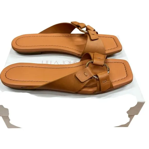 Ulla Johnson Women's Ring Leather Sandals in Pecan Brown NWB Size 40
