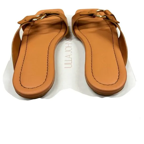 Ulla Johnson Women's Ring Leather Sandals in Pecan Brown NWB Size 40