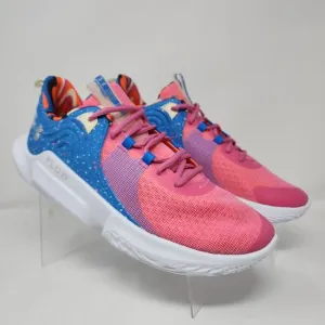Under Armour Basketball Shoes Mens 12 Pink Blue Flow FUTR X 2 Logo Mesh Sneakers