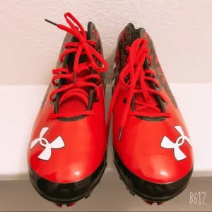 Under Armour Cleats Clutch Fit Spine Red White Men's Size 16 New
