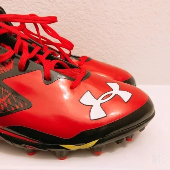 Under Armour Cleats Clutch Fit Spine Red White Men's Size 16 New