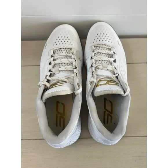 Under Armour Curry 1 Low Championship 2016 White Gold Sz 13 Sneakers 1269048-100