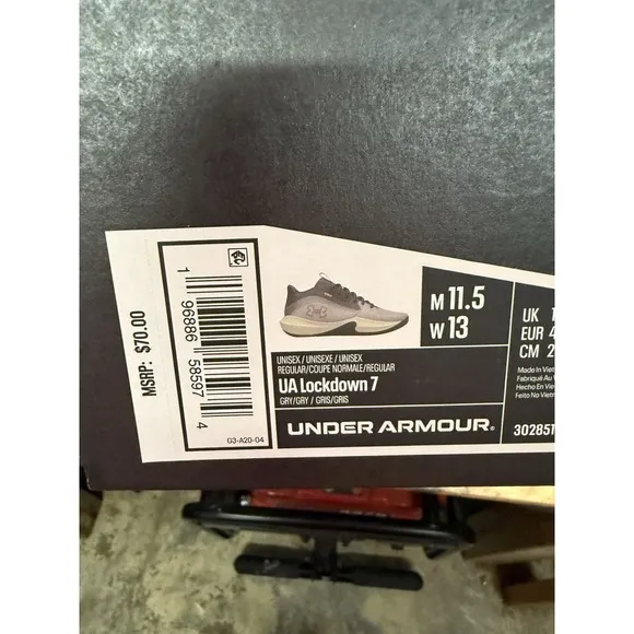 Under Armour Lockdown 7 Tetra Gray‎ Basketball Shoes 3028512-101 Size 11.5 NWB