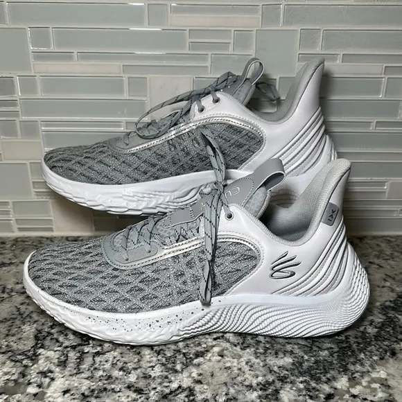 Under Armour Team Curry 9 White Gray Sneakers - 12.5