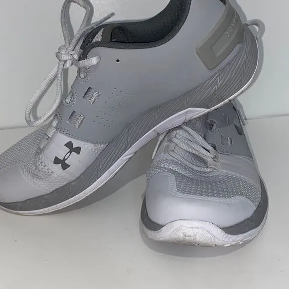 Under Armour Women's Gray Charged Core Lace Up Sneaker Athletic Shoes Size 9.5