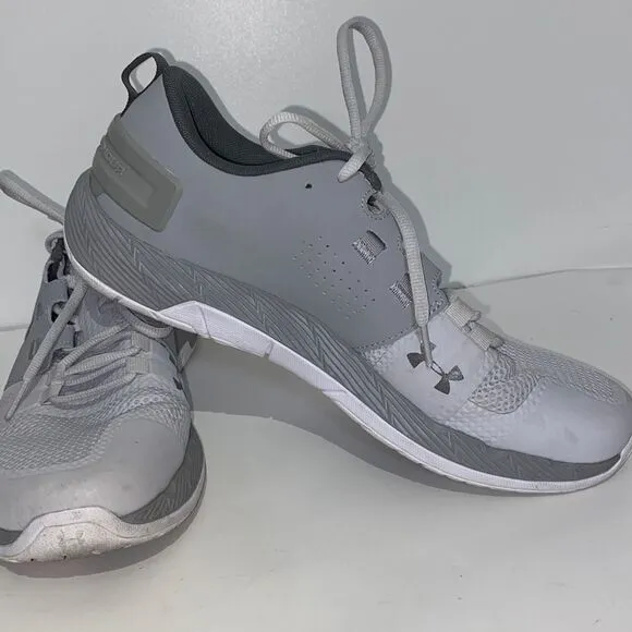 Under Armour Women's Gray Charged Core Lace Up Sneaker Athletic Shoes Size 9.5