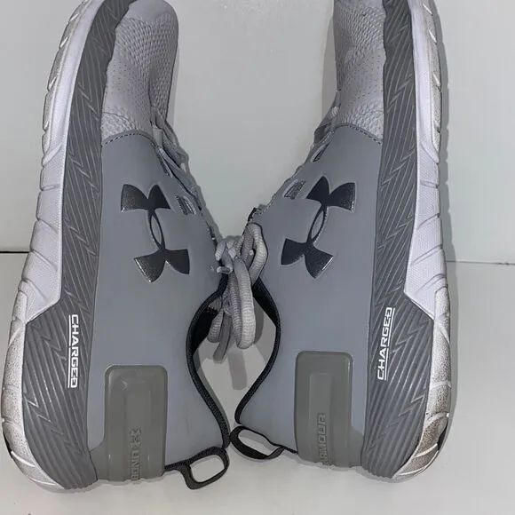 Under Armour Women's Gray Charged Core Lace Up Sneaker Athletic Shoes Size 9.5