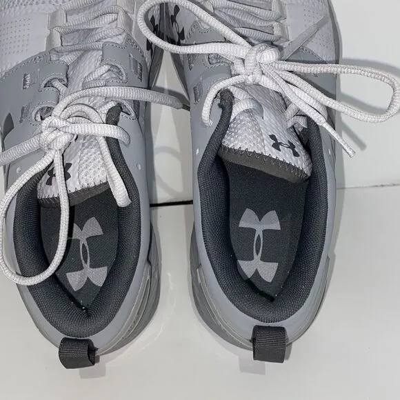 Under Armour Women's Gray Charged Core Lace Up Sneaker Athletic Shoes Size 9.5