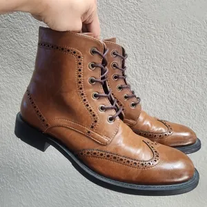 Unlisted By Kenneth Cole Men's Blind Sided Wingtip Perforated Boots, Size 8.5