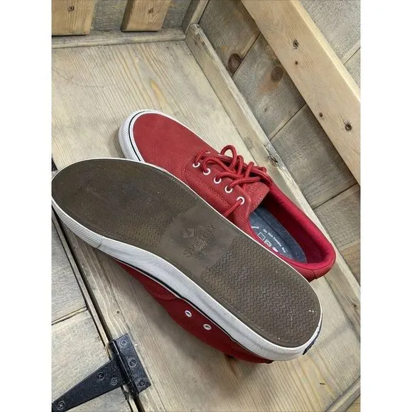 𝅺us 12 Sperry Shoes Men’s Washable Red Lace Up Casual Shoes Sneakers STS21003