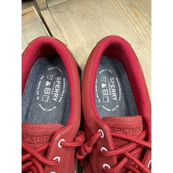 𝅺us 12 Sperry Shoes Men’s Washable Red Lace Up Casual Shoes Sneakers STS21003
