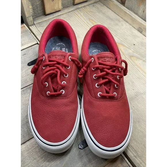 𝅺us 12 Sperry Shoes Men’s Washable Red Lace Up Casual Shoes Sneakers STS21003