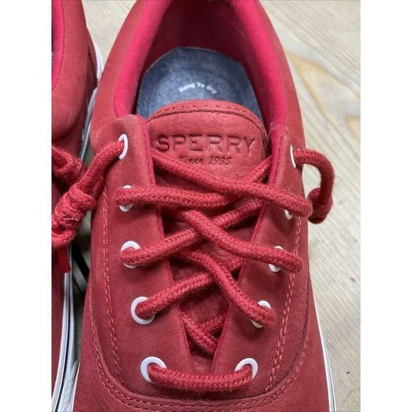 𝅺us 12 Sperry Shoes Men’s Washable Red Lace Up Casual Shoes Sneakers STS21003