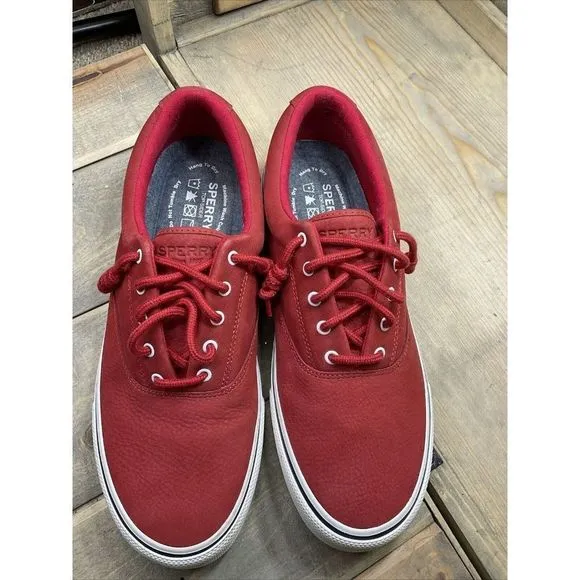 𝅺us 12 Sperry Shoes Men’s Washable Red Lace Up Casual Shoes Sneakers STS21003