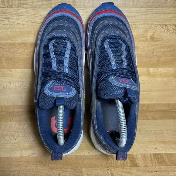 Used Nike Air Max 97 USA Olympic Size 8 Red White Blue Shoes Sneakers CD7791-400