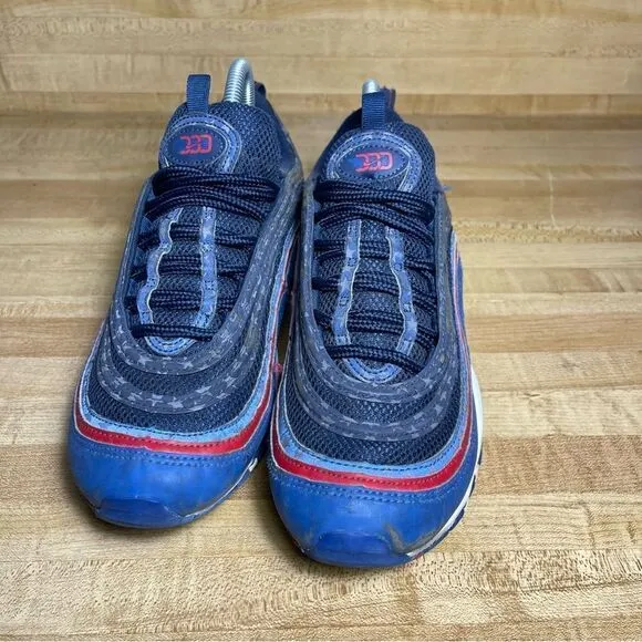 Used Nike Air Max 97 USA Olympic Size 8 Red White Blue Shoes Sneakers CD7791-400