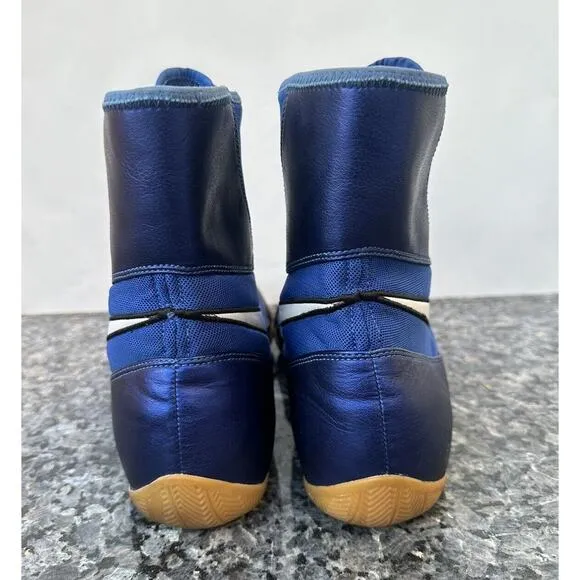 USED NIKE MACHOMAI BOXING SHOES BOXING BOOTS ROYAL BLUE BLACK 321819-411 SIZE 13