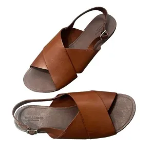 Vagabond Shoe Makers 41 Tia Criss Cross Sandals Leather Cognac Brown sz 9.5 New