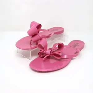 Valentino 41 Pink Bow Jelly Flip Flop Thong Sandal PVC Rubber