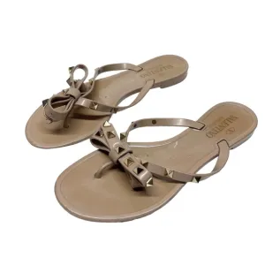 Valentino Garavani Rubber Rockstud Jelly Thong Sandals Size 37