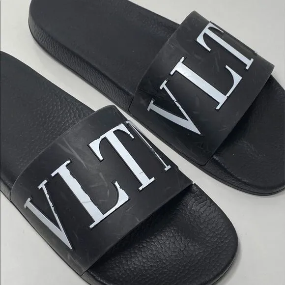 Valentino Garavani VLTN Rubber Slider Sandals size 44