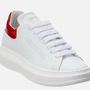 Valentino Women's White and Red Sneakers