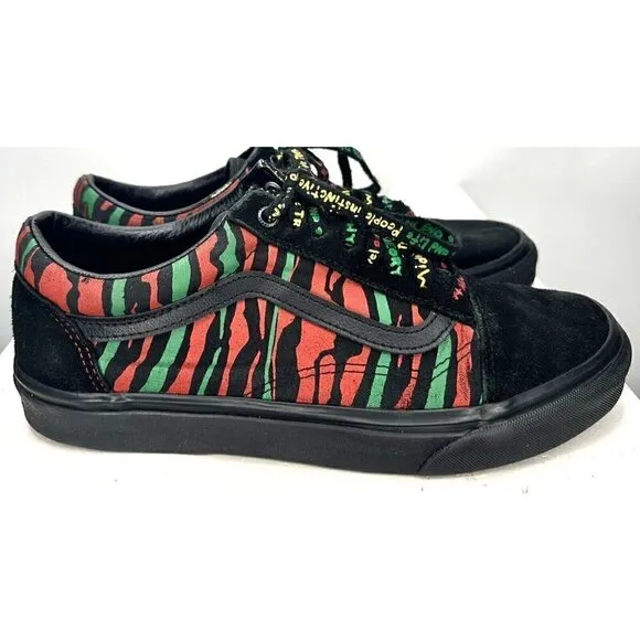 VANS A Tribe Called Quest Old Skool Low Top Stripes Shoes Mens 9 Womens 10.5