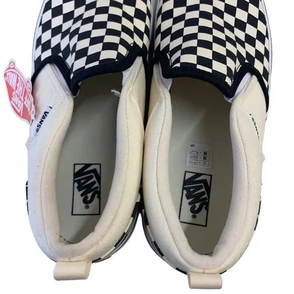 Vans Asher Canvas Fabric Checkered Skate Slip On Padded Shoes SZ 7 youth