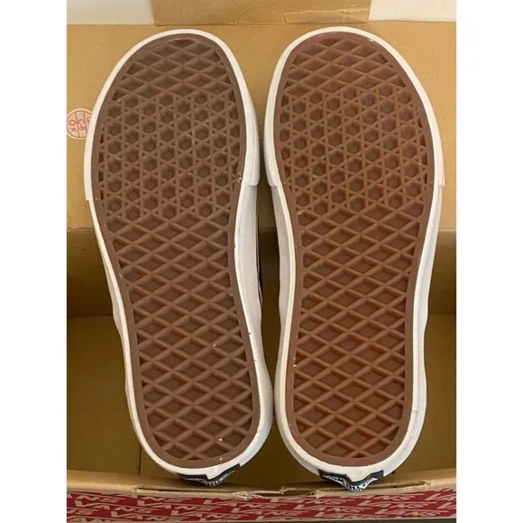 VANS Asher Canvas Slip On Skate Shoes Checkers Black Pewter Men's 3.5 Women's 5