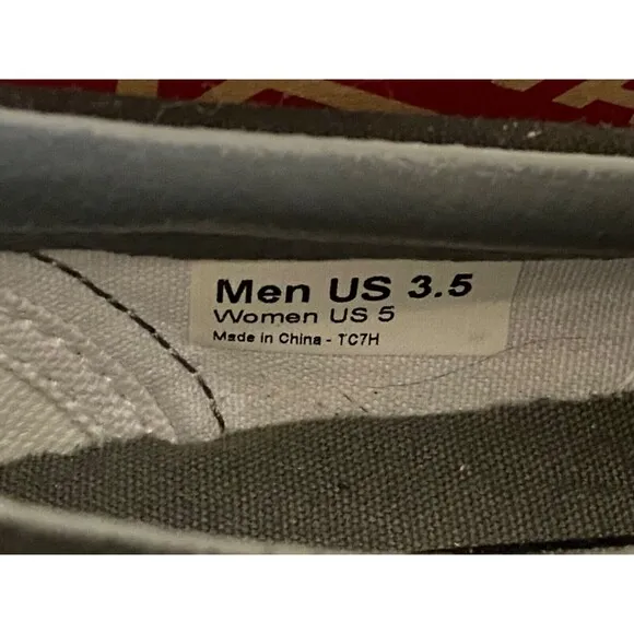 VANS Asher Canvas Slip On Skate Shoes Checkers Black Pewter Men's 3.5 Women's 5