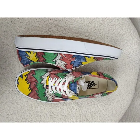Vans Authentic Doren 80 Dr Seuss Men Sneakers 10 Red Canvas Lace Up Active Shoes