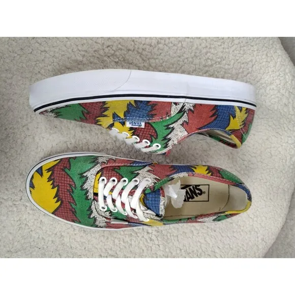 Vans Authentic Doren 80 Dr Seuss Men Sneakers 10 Red Canvas Lace Up Active Shoes