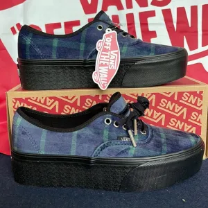 Vans Authentic Stacked Velvet Plaid Green/BlackVNOA5KXX203WMNS Platforms