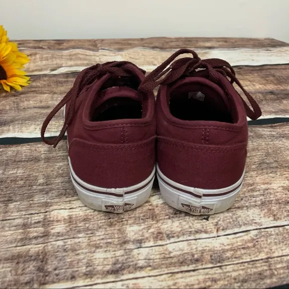 Vans Burgundy Shoes are in like new condition. Size 7.5