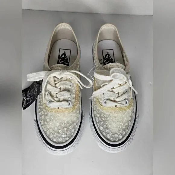 Vans Dots Mesh Modular Shoes off white Sheer Women’s sz 5  Swap Sole