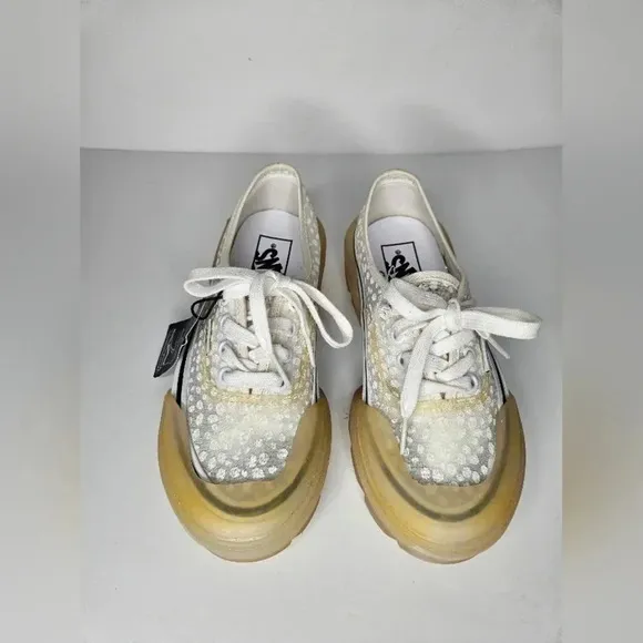 Vans Dots Mesh Modular Shoes off white Sheer Women’s sz 5  Swap Sole