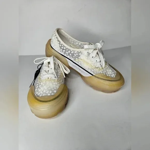 Vans Dots Mesh Modular Shoes off white Sheer Women’s sz 5  Swap Sole