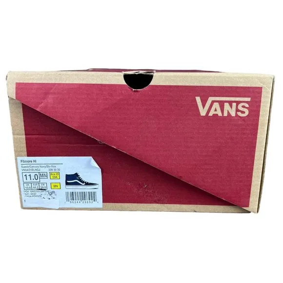 VANS Filmore Hi Navy Blue Suede Canvas Shoes Men's Size 11