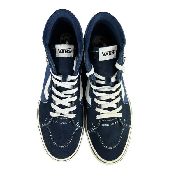 VANS Filmore Hi Navy Blue Suede Canvas Shoes Men's Size 11