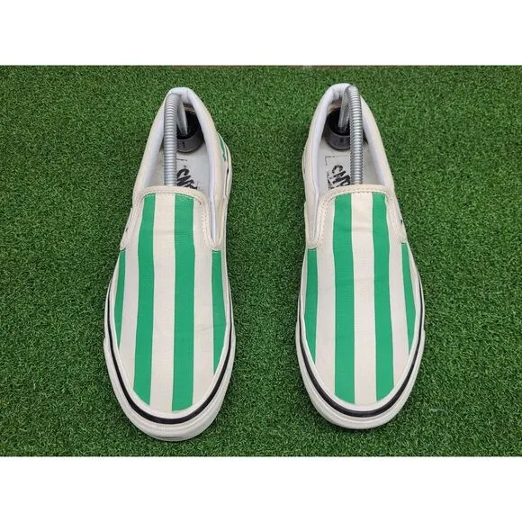 Vans Green White Stripes Off The Wall Style 98 Mens 8 (Wm 9.5) Ultracush Soles