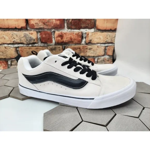 Vans Knu Skool Suede White Black  Size US 13 Men's New Rare Panda Sneakers
