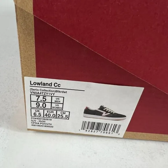 VANS Lowland Shoe Men 7.5 Comfy Cush Serio Collection Black Sneakers VN0A4TZY1VY